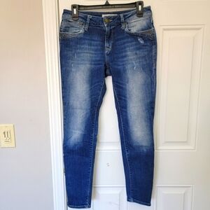 MAVI Uptown Martha Denim Jeans Medium Wash Zip Ankle Stud Accents Size 28